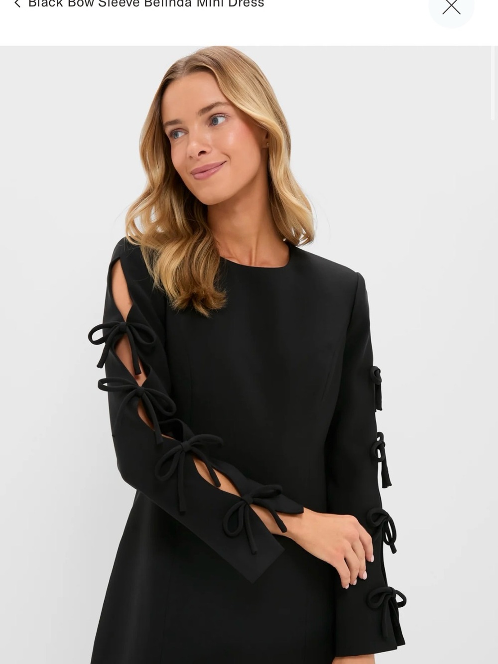 Hyacinth house Black Long Sleeve Mini Dress with Bow-Tie Cutouts